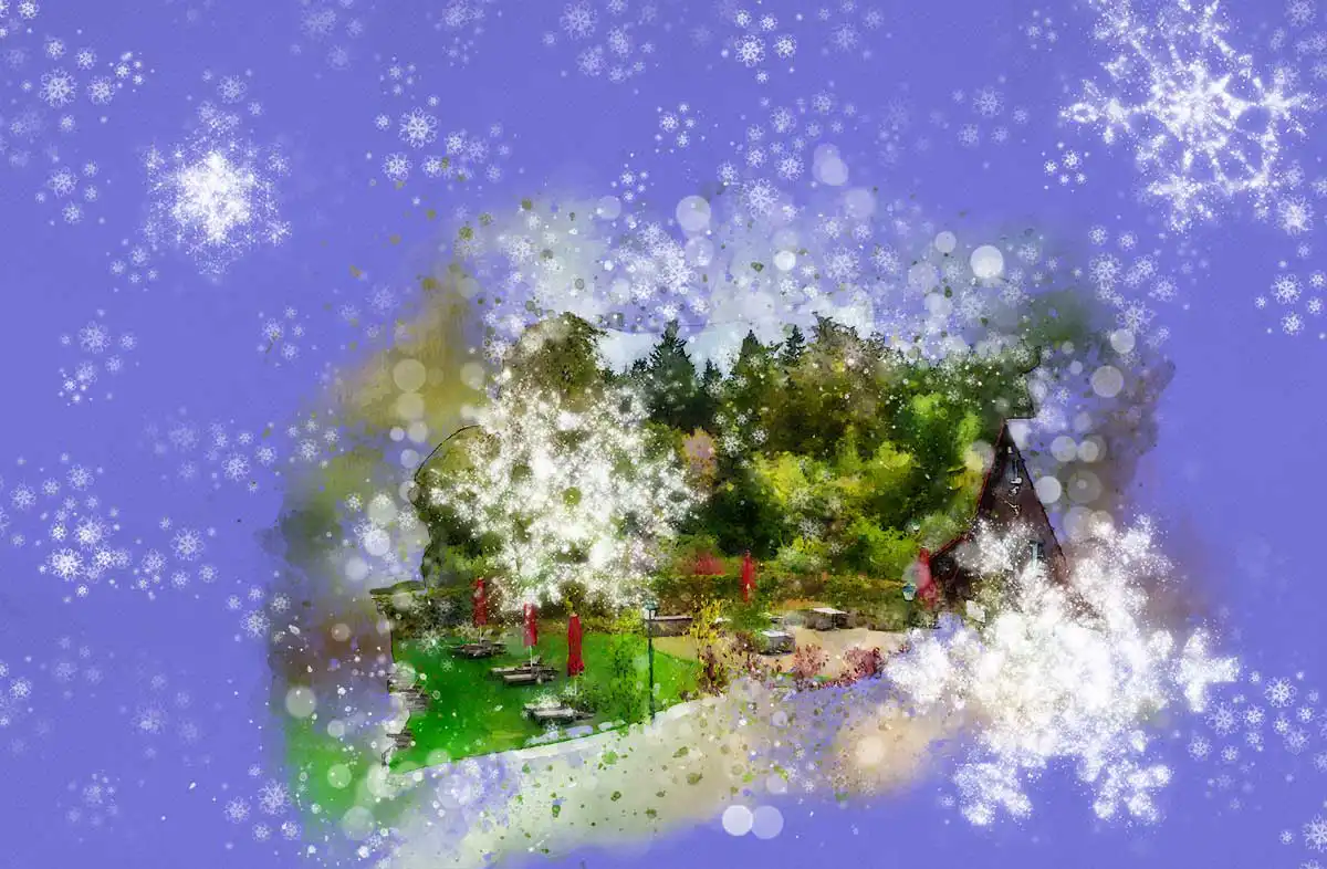 Foto mit Photoshopaktion Winteraquarell