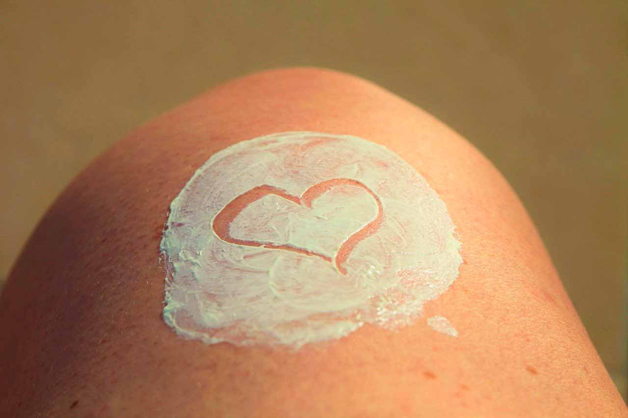 Haut mit Creme drauf
